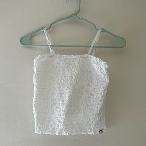 abercrombie kids White Scrunch Tank Top || Kids Size 9/10